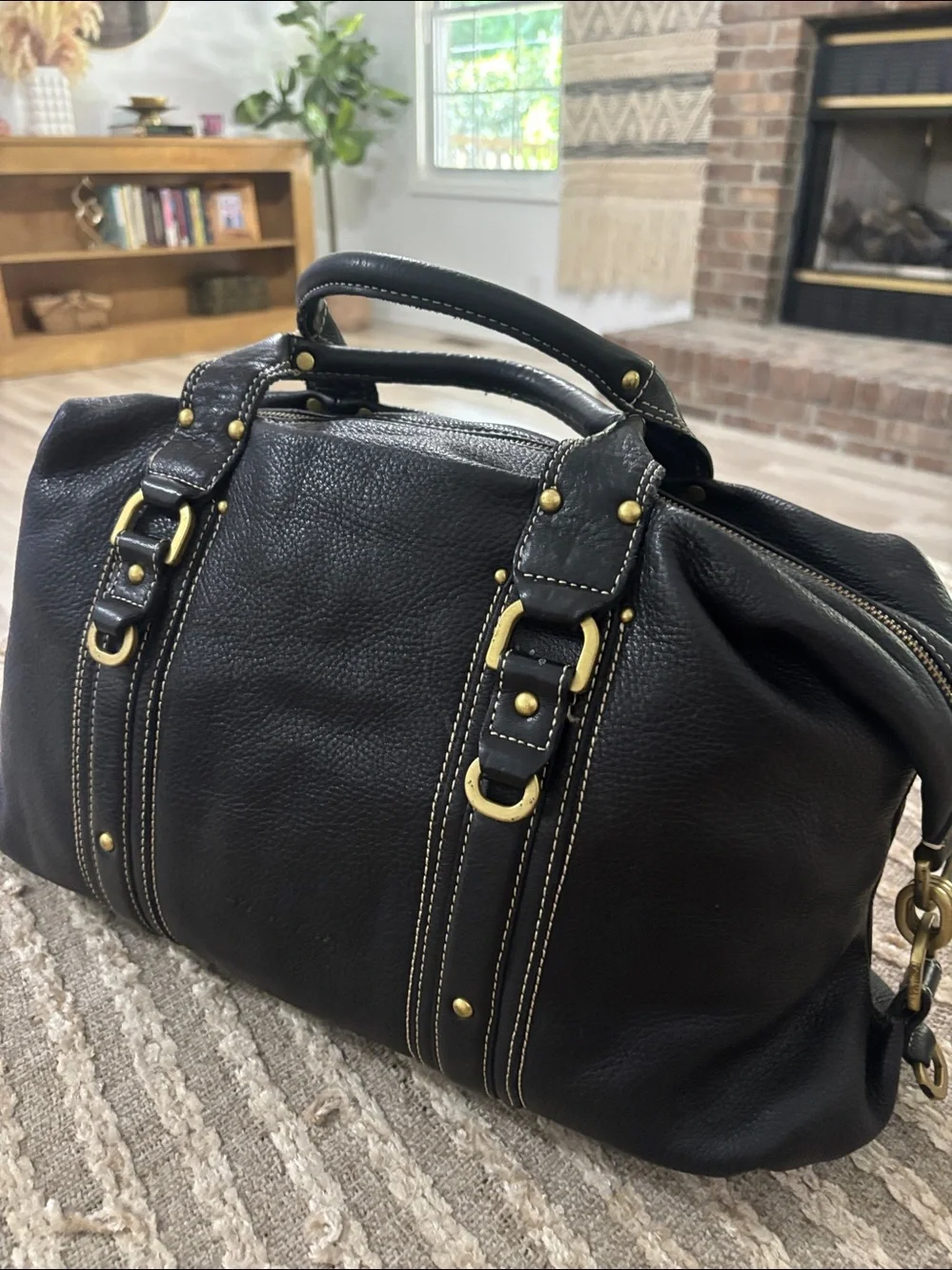 Kennedy Cole Black Leather Hobo Large Handbag